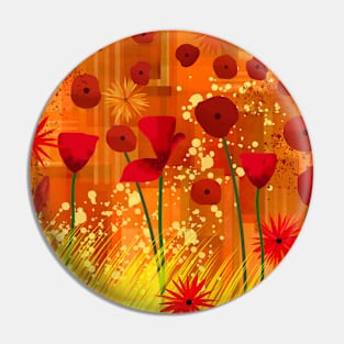 Red Poppies Pin