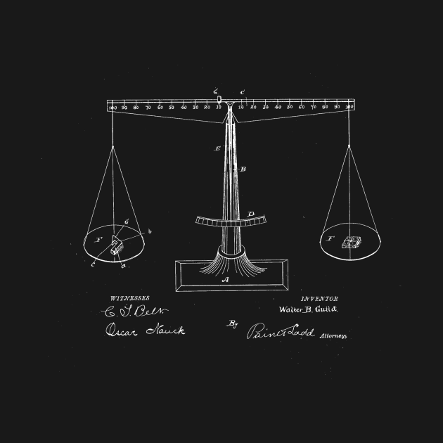 Balance Weighing Scale Vintage Patent Drawing by TheYoungDesigns