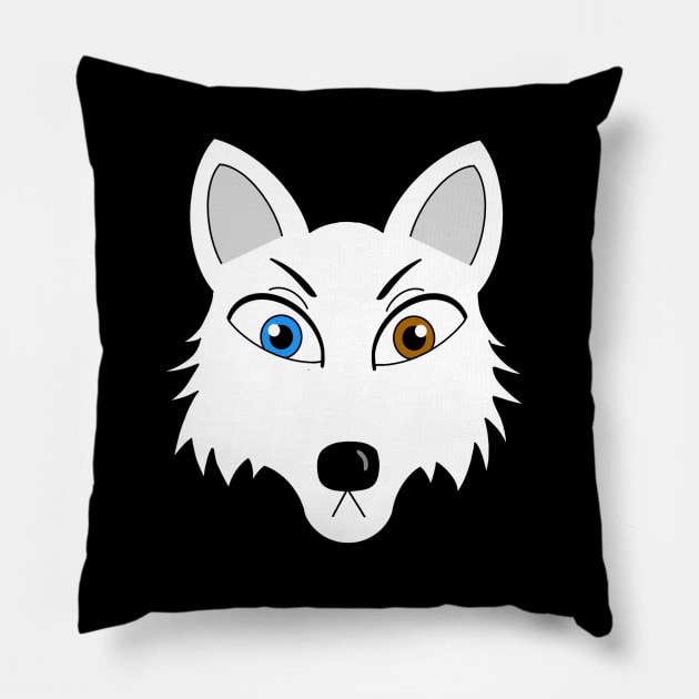 Arctic Fox Head Pillow by garciajey