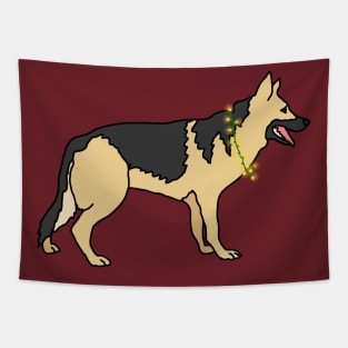 Festive German Shepherd Tapestry