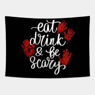 Eat, Drink & Be Scary - Halloween Couple Tapestry