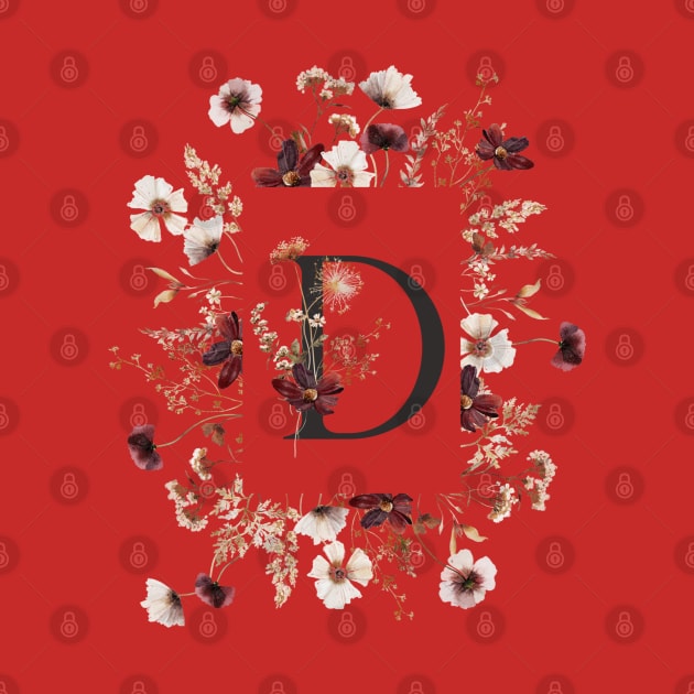 Blooms Monogram D by ElenaDanilo