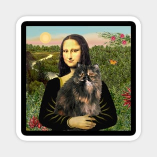 Mona Lisa and Her Calico Persian Cat Magnet