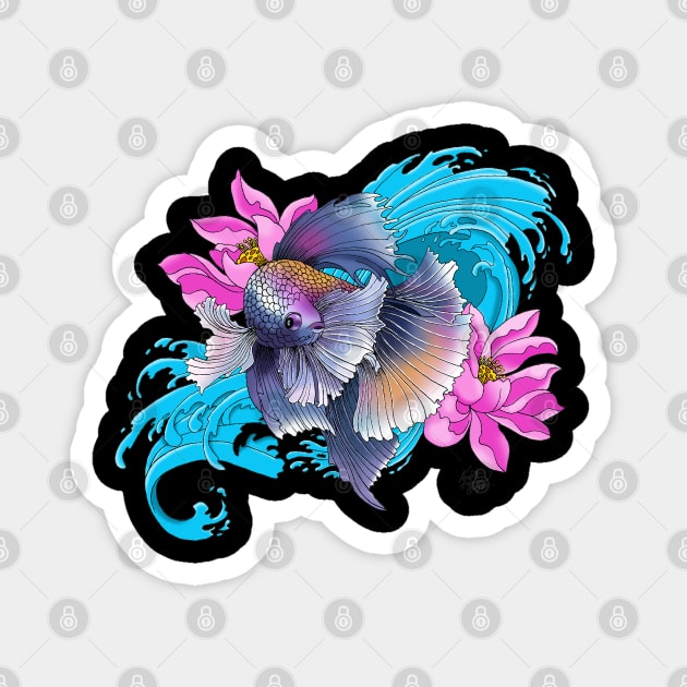 Betta Siamese Fighting Fish Magnet by tigressdragon