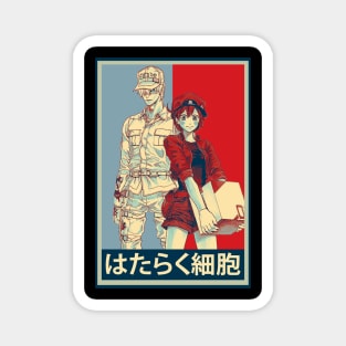 Graphic Hataraku Characters Saibou Japanese Anime Magnet