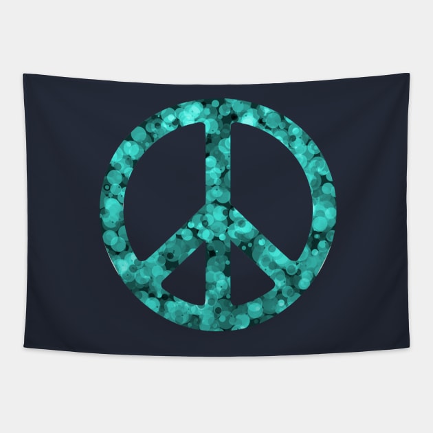 World Peace Sign Vibrant Art Graffiti Activist Tapestry by PlanetMonkey