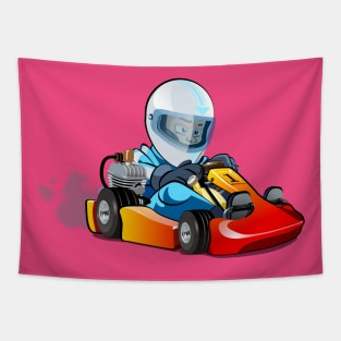 Cartoon kart Tapestry