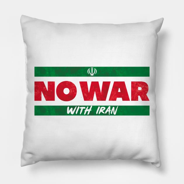 No War With Iran Pillow by BethsdaleArt