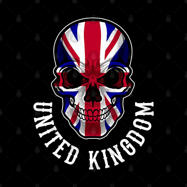 United Kingdom Flag Skull UK Patriotic Skeleton by MerchFrontier