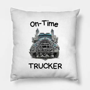 Truck Trucking Funny Retro Vintage Country Road Pillow