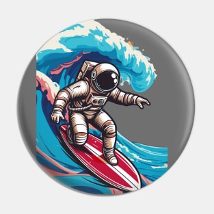 astronaut surfer Pin