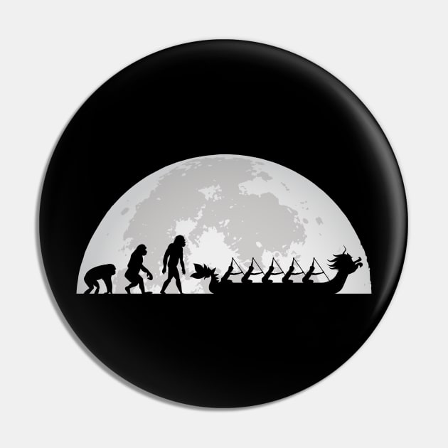 Dragon Boat Racing Team Evolution Moon Pin by Shirtbubble