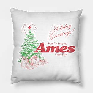 Distressed Ames Holiday Greetings Pillow