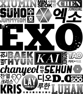 EXO FONT COLLAGE Magnet