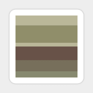 An unparagoned impression of Purplish Brown, Grey Brown, Camouflage Green, Putty and Brown Grey stripes. Magnet