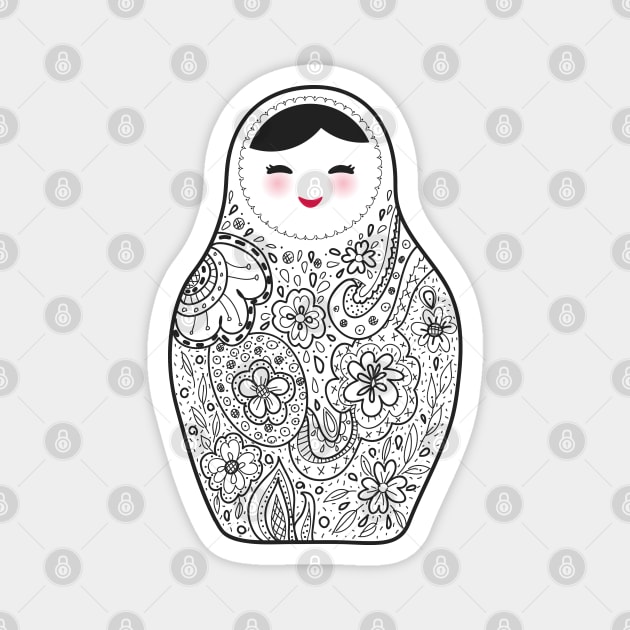 Russian dolls matryoshka Magnet by EkaterinaP