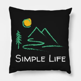 Simple Life - Crayon Landscape Pillow