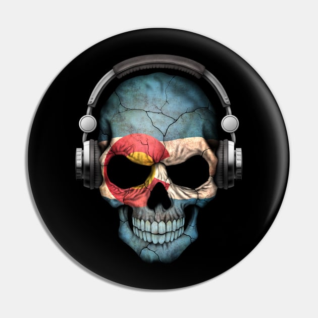 Dark Skull Deejay with Colorado Flag Pin by jeffbartels