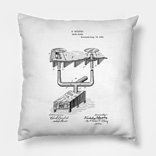 Smoke House Vintage Patent Hand Drawing Pillow