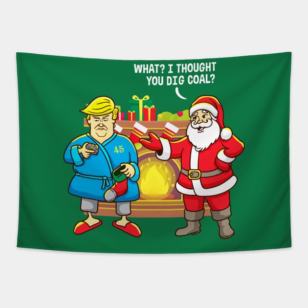 Christmas Santa Trump Tapestry by E