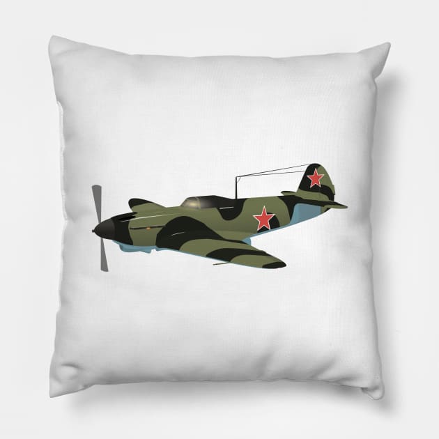 Yak-1 Soviet WW2 Fighter Aircraft Pillow by NorseTech