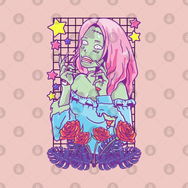 Pastel Goth Zombie Girl by AngelFlame