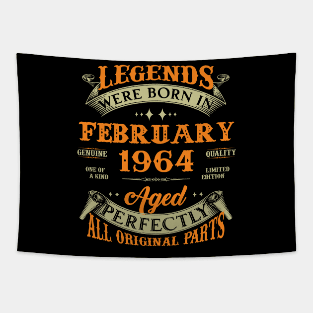 59th Birthday Gift Legends Born In February 1964 59 Years Old Tapestry by Schoenberger Willard