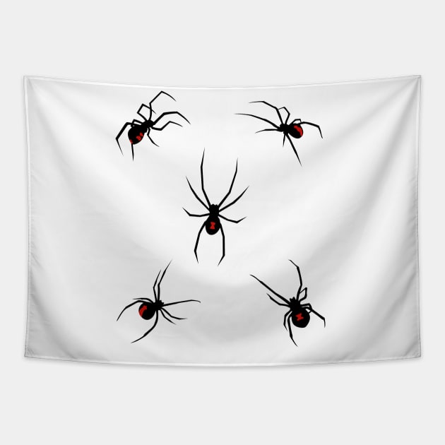 Black Widow Spiders Goth Dark Scary Halloween Tapestry by Gothic Rose Designs