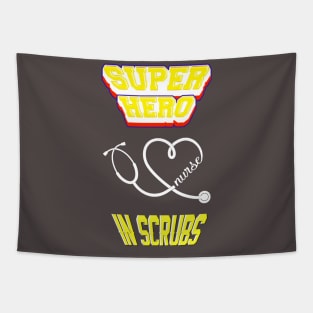 Super Hero Nurse In Scrubs Tapestry