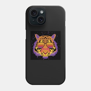 Cool tiger techno party Phone Case