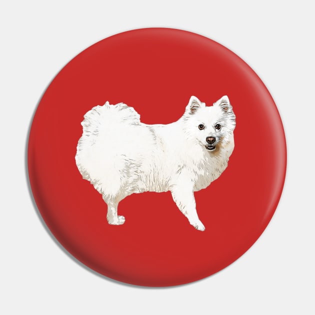 Japanese Spitz Side Look Pin by ElegantCat