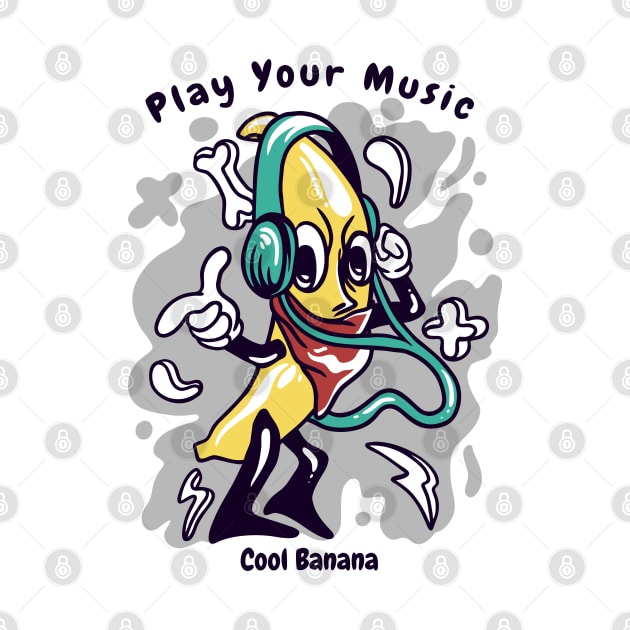 Play your music cool banana by Mako Design 