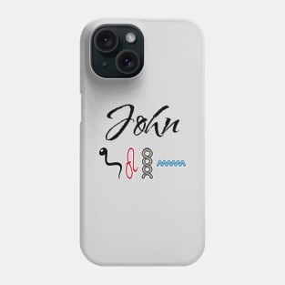 JOHN-American names in hieroglyphic letters-JOHN, name in a Pharaonic Khartouch-Hieroglyphic pharaonic names Phone Case