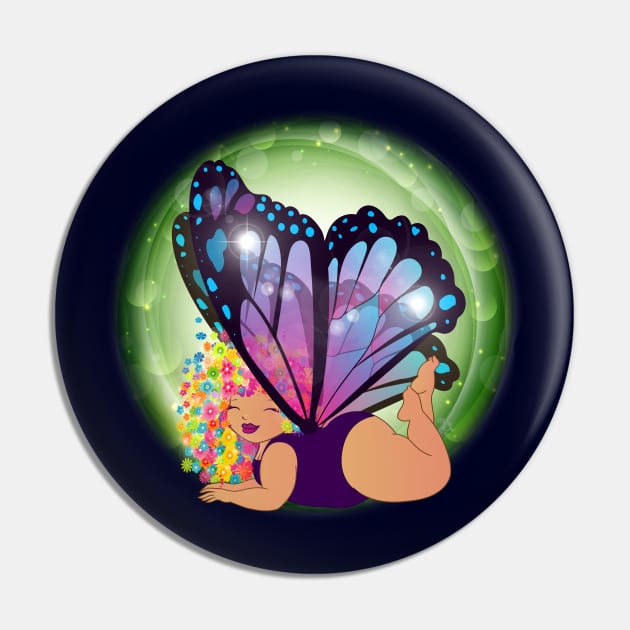 Happy Purple Fairy Pin by Toni Tees