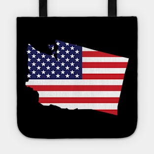 Washington State Shaped Flag Background Tote