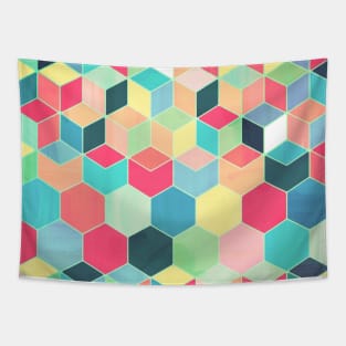 Yummy Summer Colour Honeycomb Pattern Tapestry