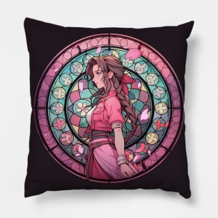 aerith stained glass Pillow