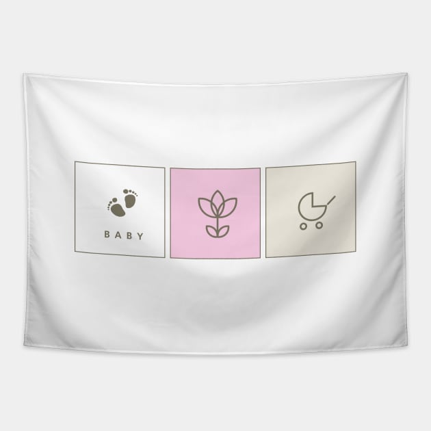 Baby shower Tapestry by LeonART