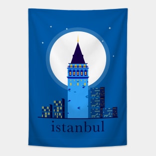 Istanbul city poster Tapestry