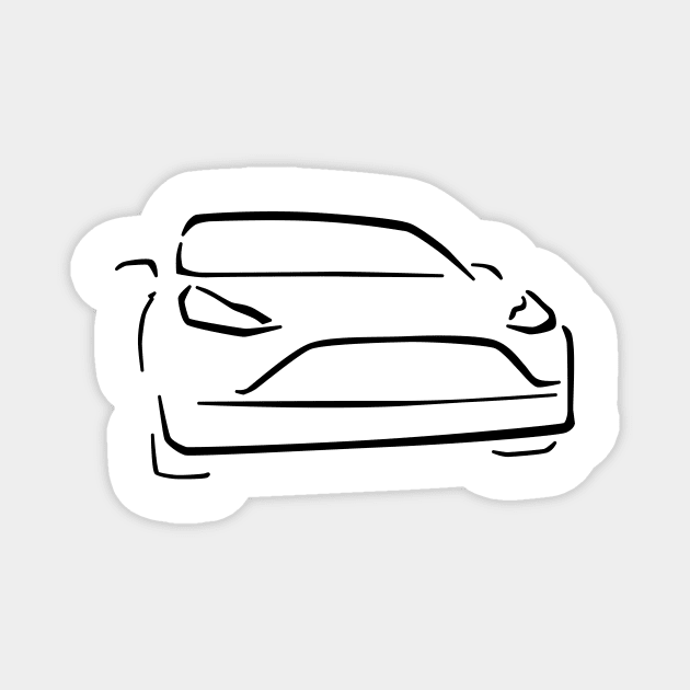 Electric Car Abstract Drawing Magnet by Shannon Marie