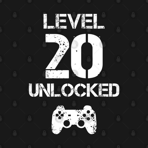 Level 20 Unlocked T-Shirt - 20th Birthday Gift by Ilyashop