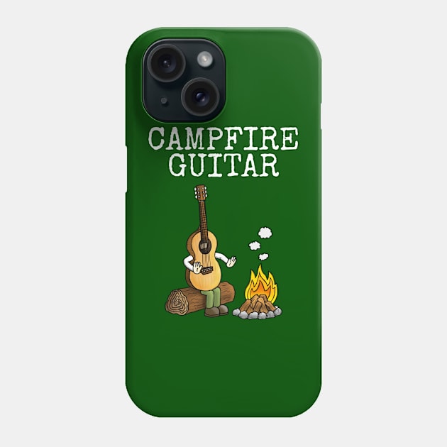 Campfire Guitar Summer Camping Trip Guitarist Musician Phone Case by doodlerob