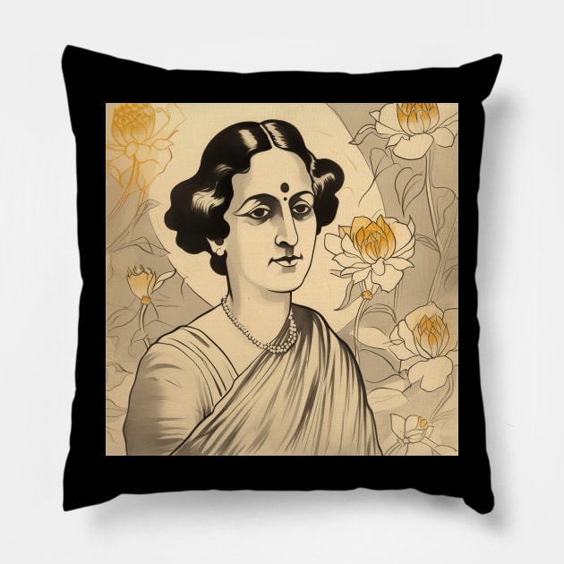 Indira Gandhi leader Pillow by ComicsFactory