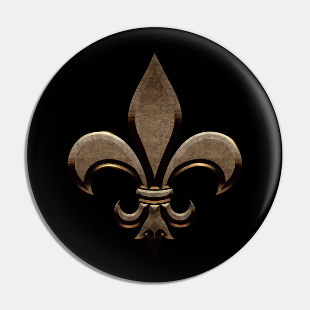 Fleur de lis Gold Pin by SimonBreeze