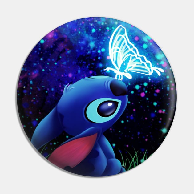 stitch butterfly Starry sky Pin by cloudart2868