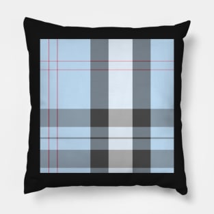 blue pastel plaid Pillow