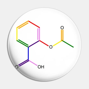 Aspirin Molecule Rainbow Chemistry Pin