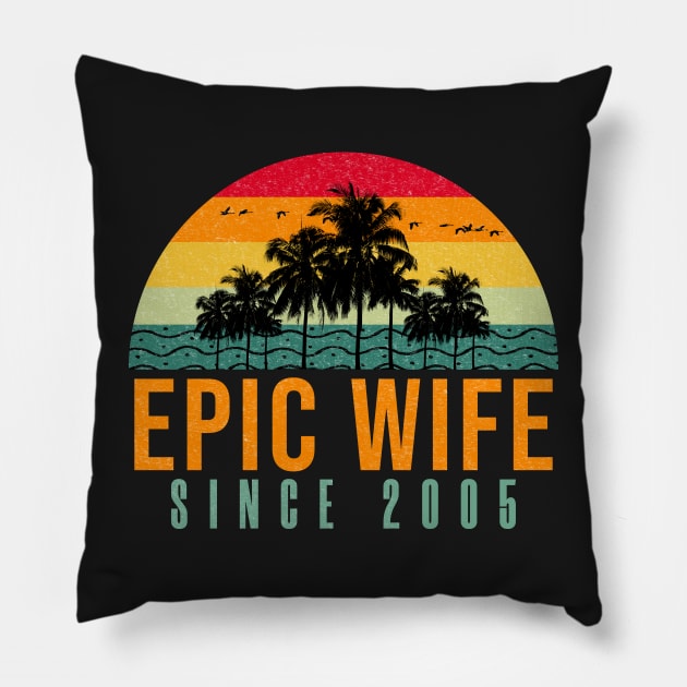 Epic Wife Since 2005 16th wedding anniversary Pillow by PlusAdore