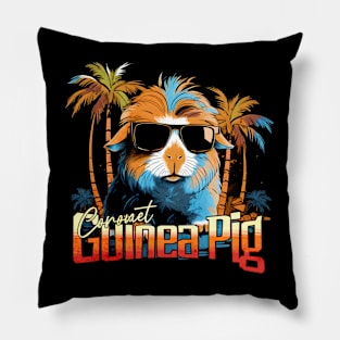 Retro Wave Brown Coronet Guinea Pig Vibes Pillow