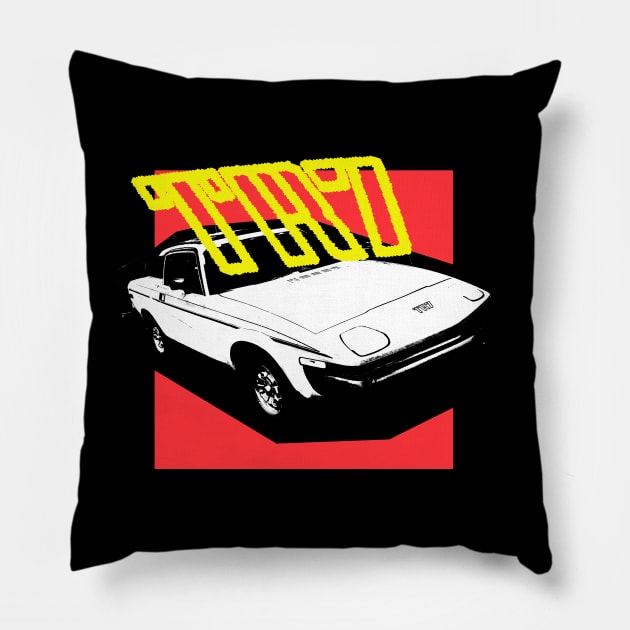 Triumph TR7 classic car bold retro Pillow by soitwouldseem